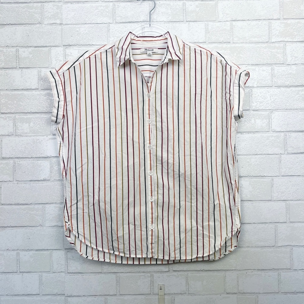 Madewell Striped 100% Cotton Central Drapey Shirt